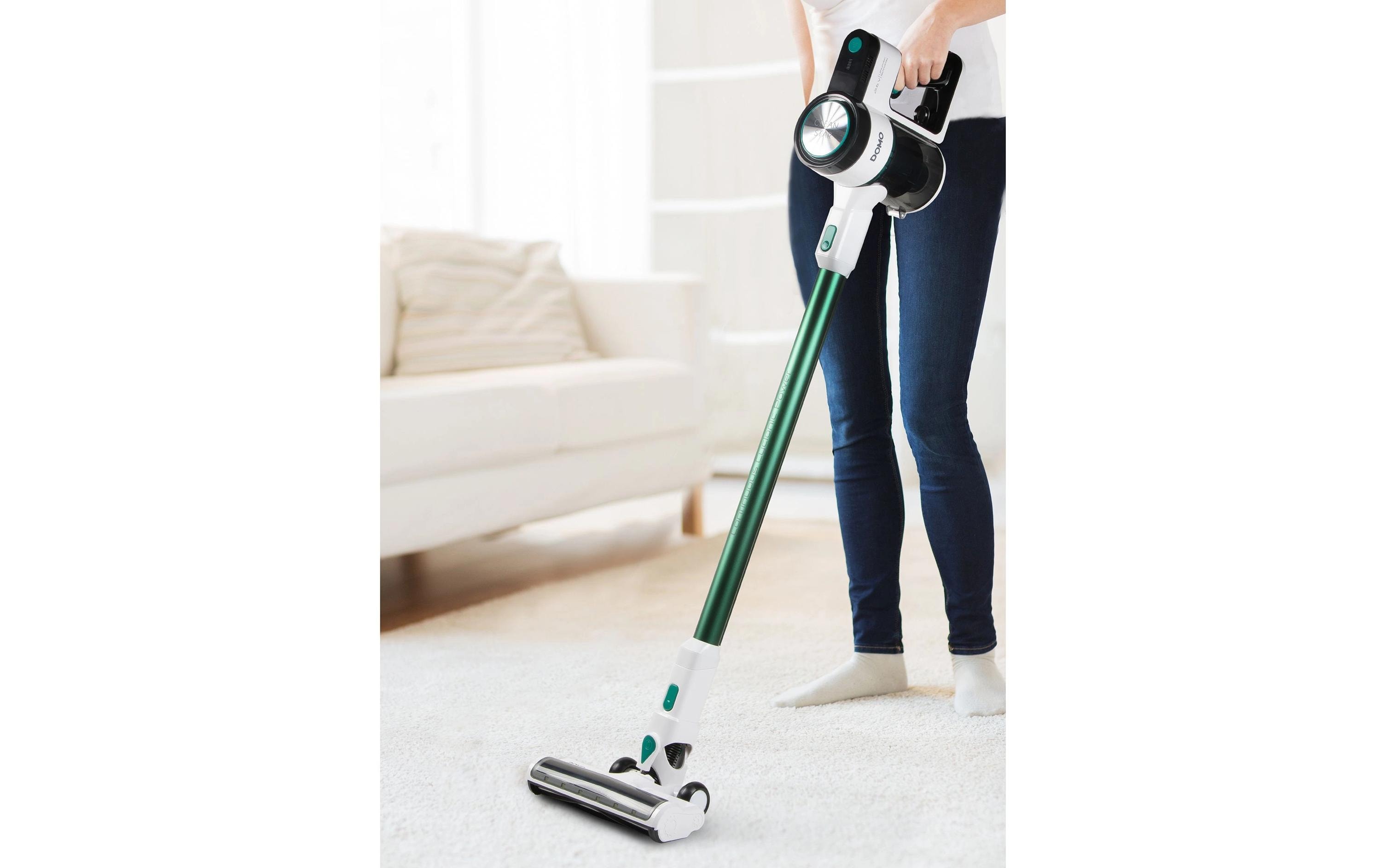 Domo Akku-Hand- und Stielsauger DO241SV Grün/Schwarz/Weiss