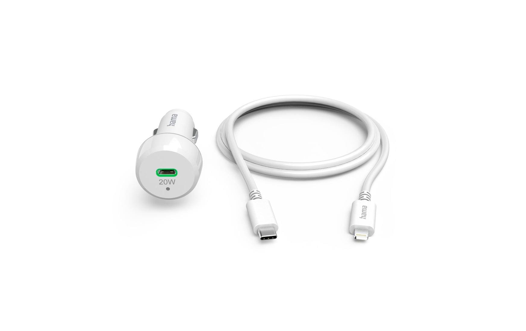 Hama Autoladegerät Car Charger Lightning 20 W Weiss