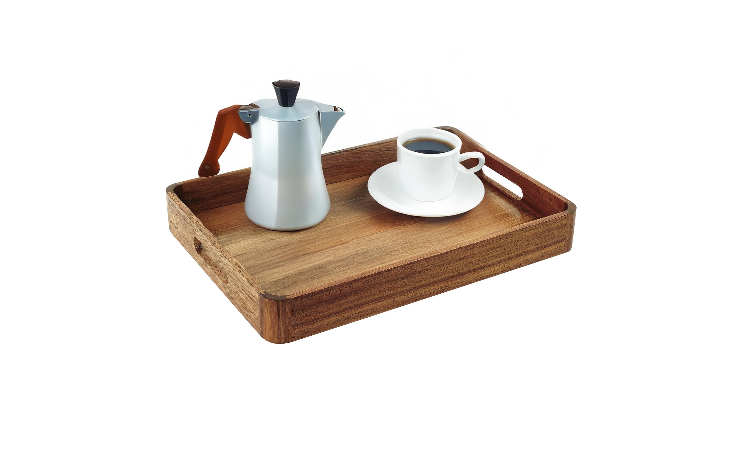 relaxdays Serviertablett Braun