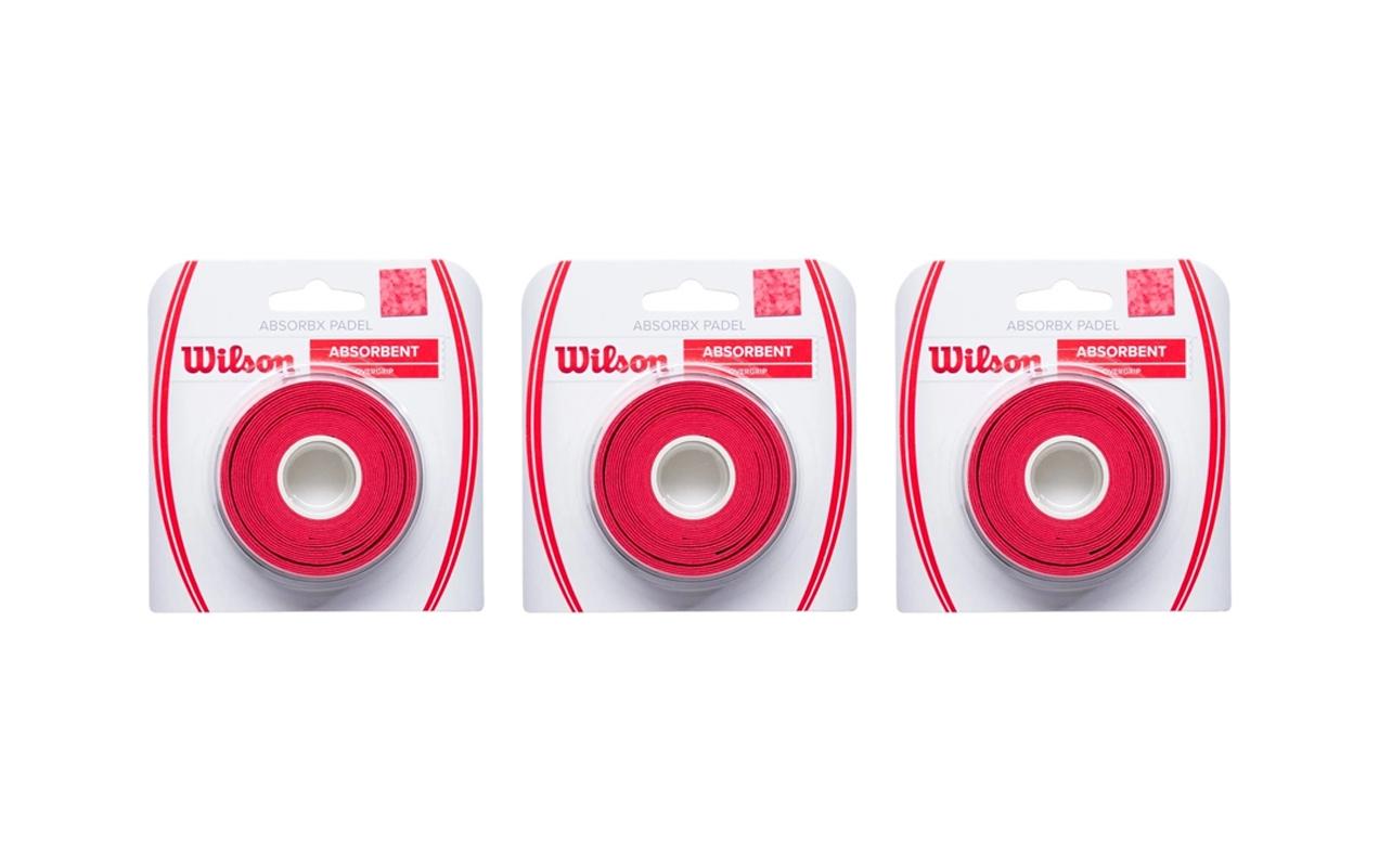 Wilson ABSORBX OVERGRIP PADEL 3 PACK Red Wilson ABSORBX OVERGRIP PADEL 3 PACK Red