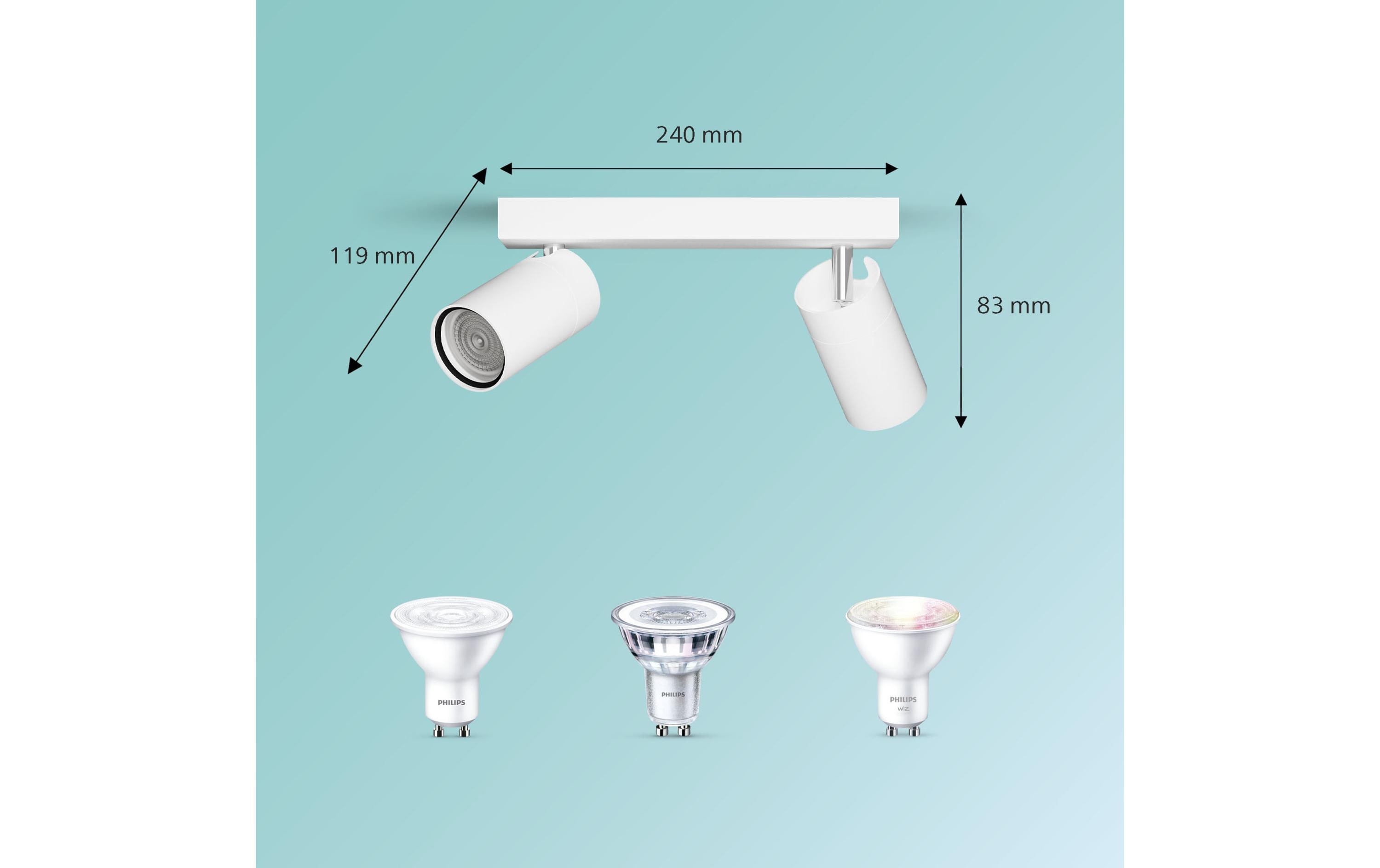 Philips Aufbauspot Idris GU10, IP44 Weiss, ohne Leuchtmittel