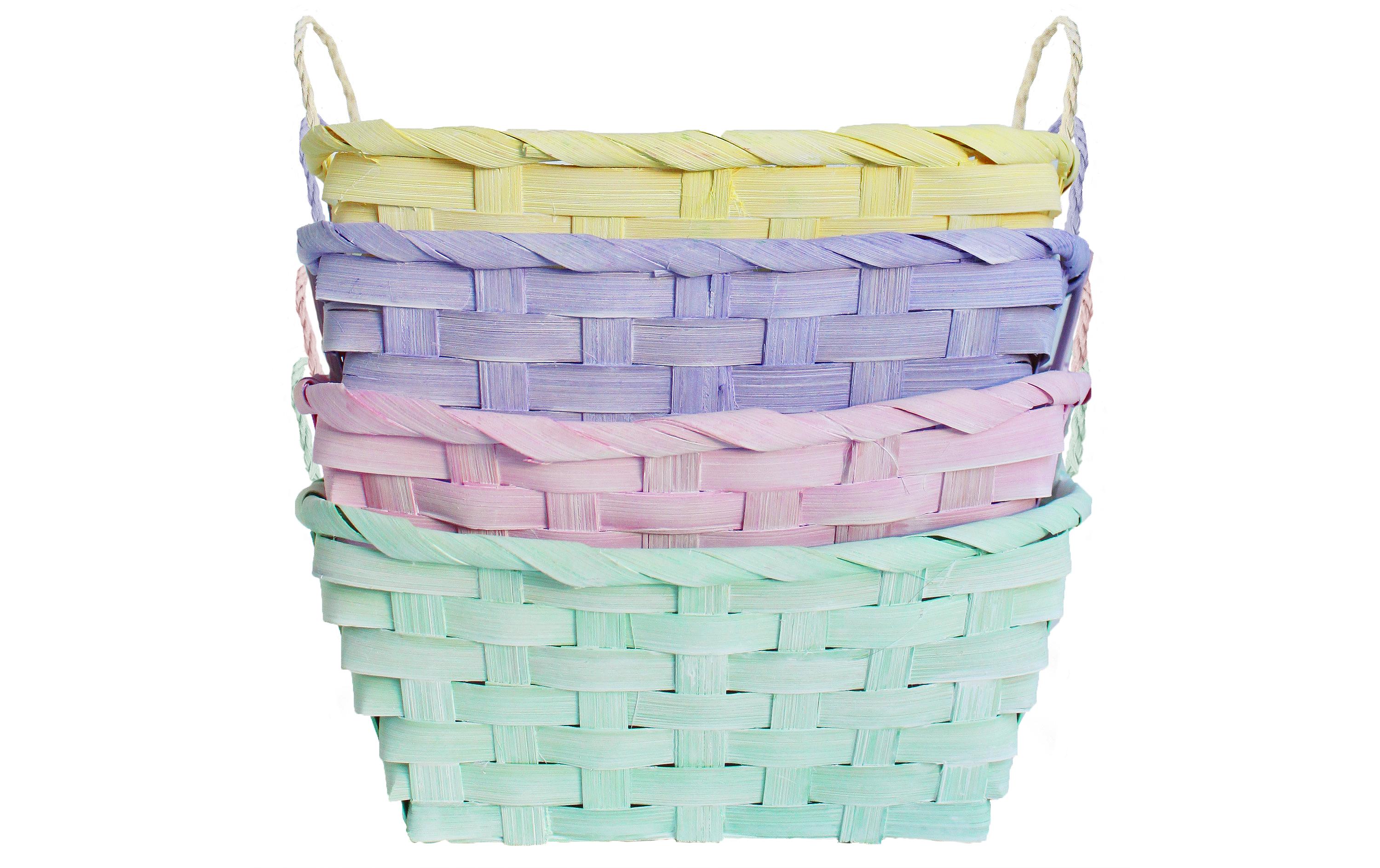 Braun + Company Osterkörbchen-Set 4 Stück, 20 cm, Gelb/Grün/Lila/Rosa