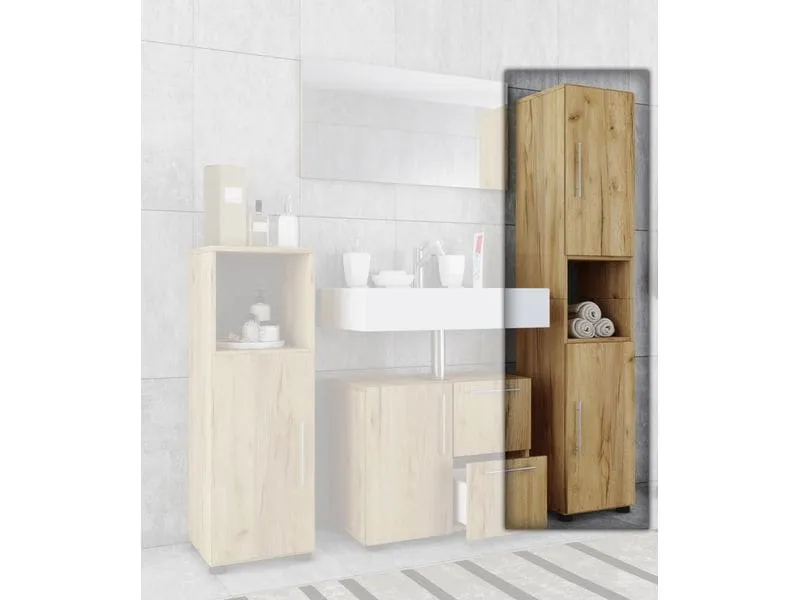 VCM Badezimmerregal Flandu 31 x 160 cm, Braun