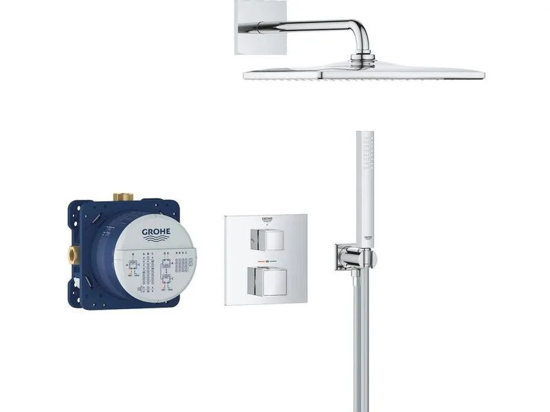 GROHE Precision Cube Unterputz, mit Thermostatarmatur, Chrom GROHE Precision Cube Unterputz, mit Thermostatarmatur, Chrom