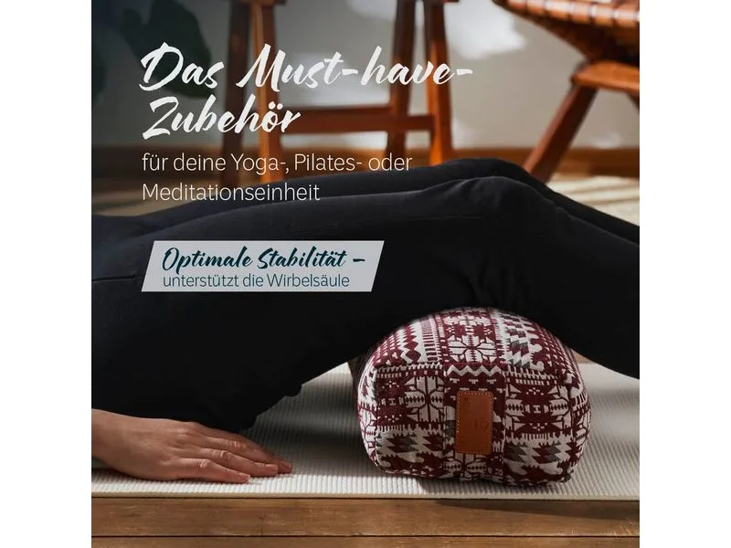 DoYourYoga Yoga-Bolster Paravati Weiss/Rot