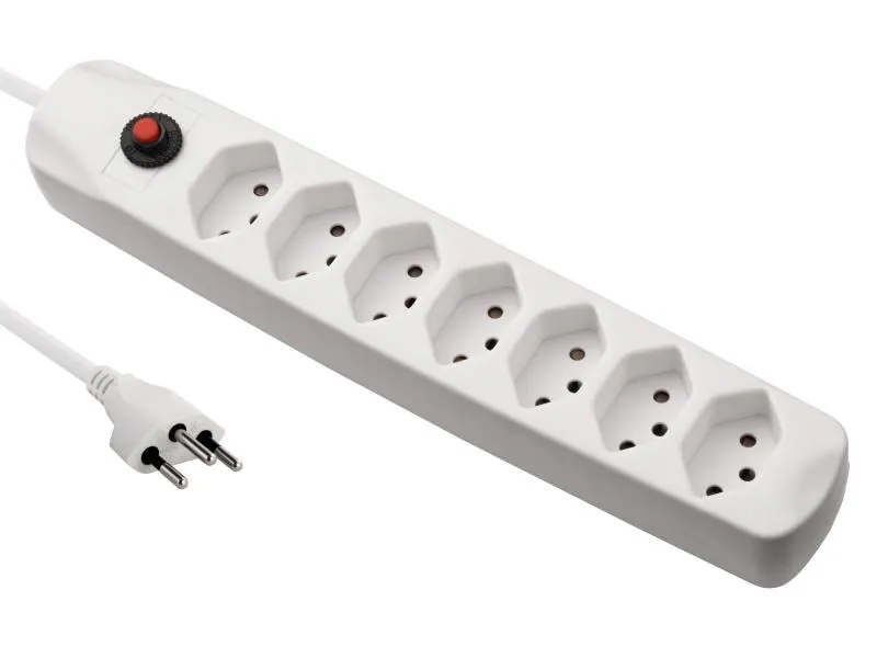 FURBER.power Steckdosenleiste mit Überlastschutz 7x T13, 25 Stück, Weiss