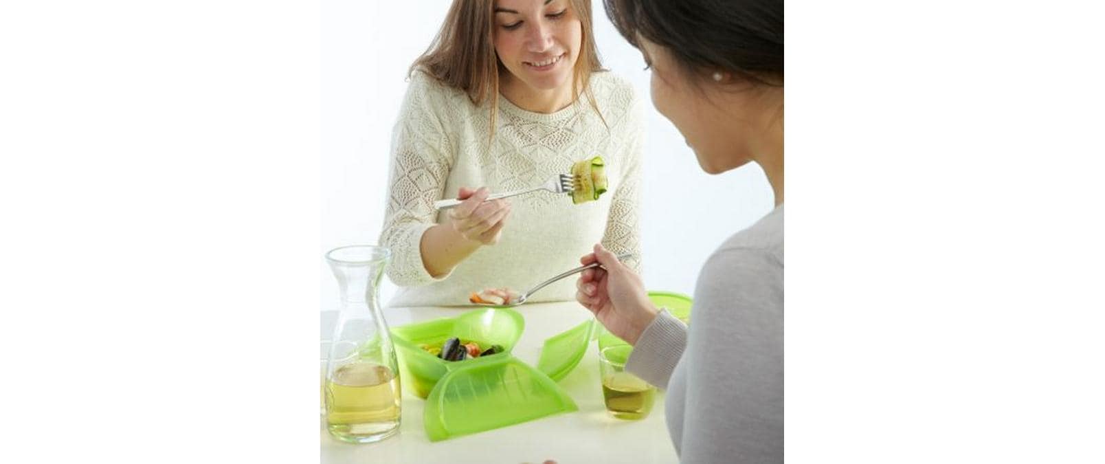 Lékué Mikrowellen-Dampfgarer Tief Grün