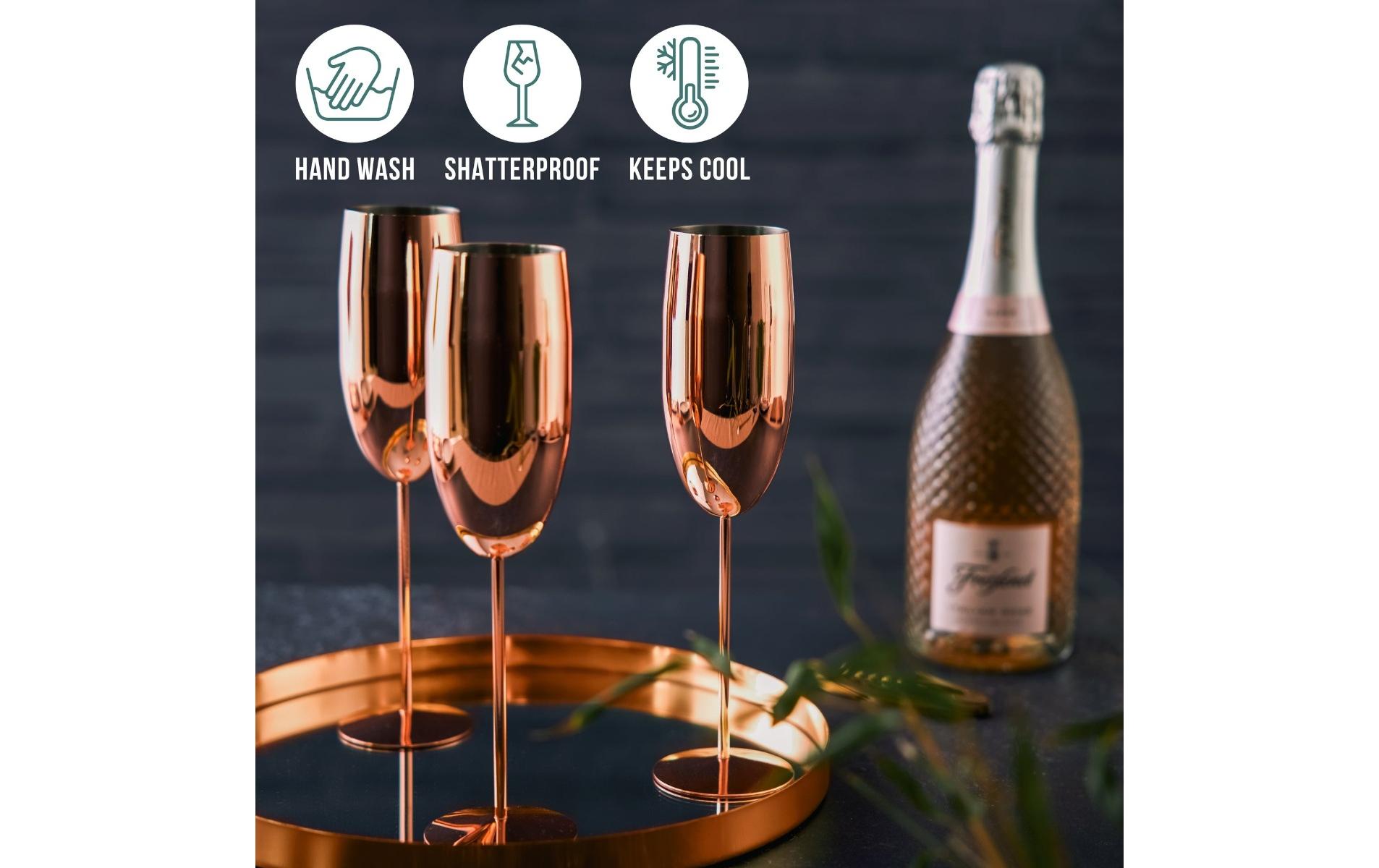 Oak & Steel Sektglas 285 ml, 4 Stück, Rosegold