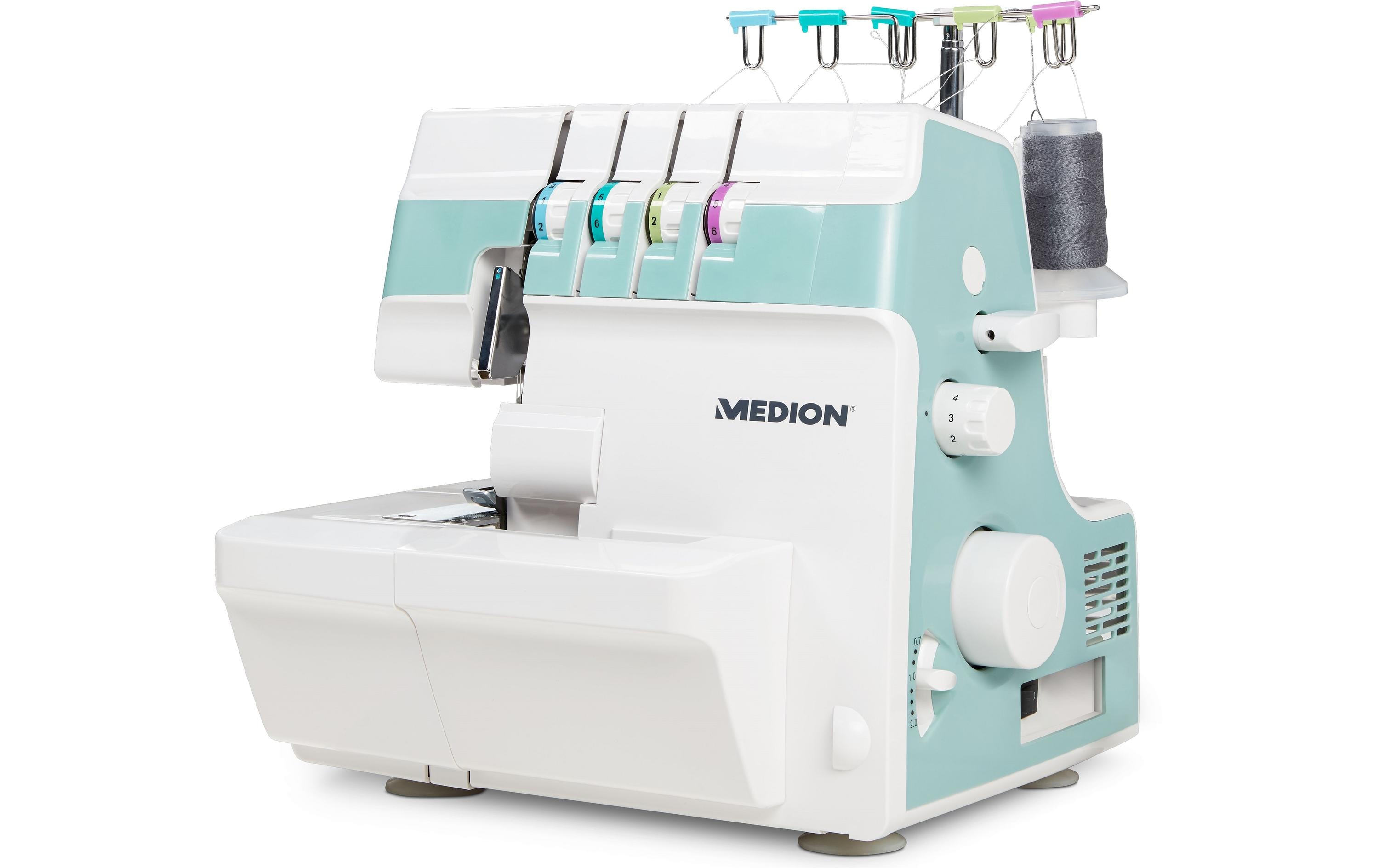 Medion Nähmaschine Life Overlock SO90 Weiss/Türkis