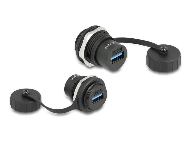 Delock USB 3.2 Gen 1 Typ-A Einbaubuchse IP67 staub- & wasserdicht