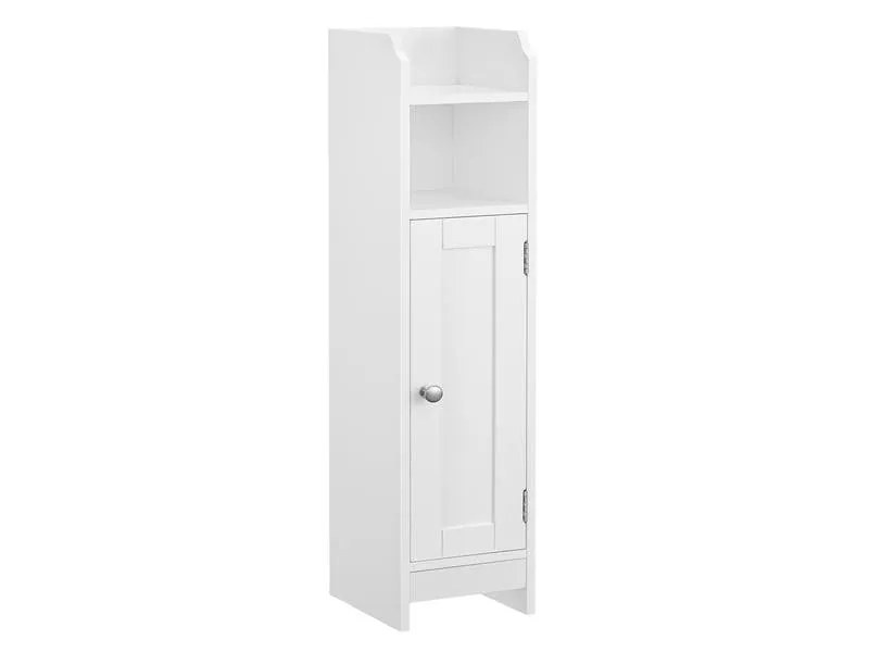 VASAGLE Badezimmerregal mit Tür 80 x 20 cm, Weiss VASAGLE Badezimmerregal mit Tür 80 x 20 cm, Weiss