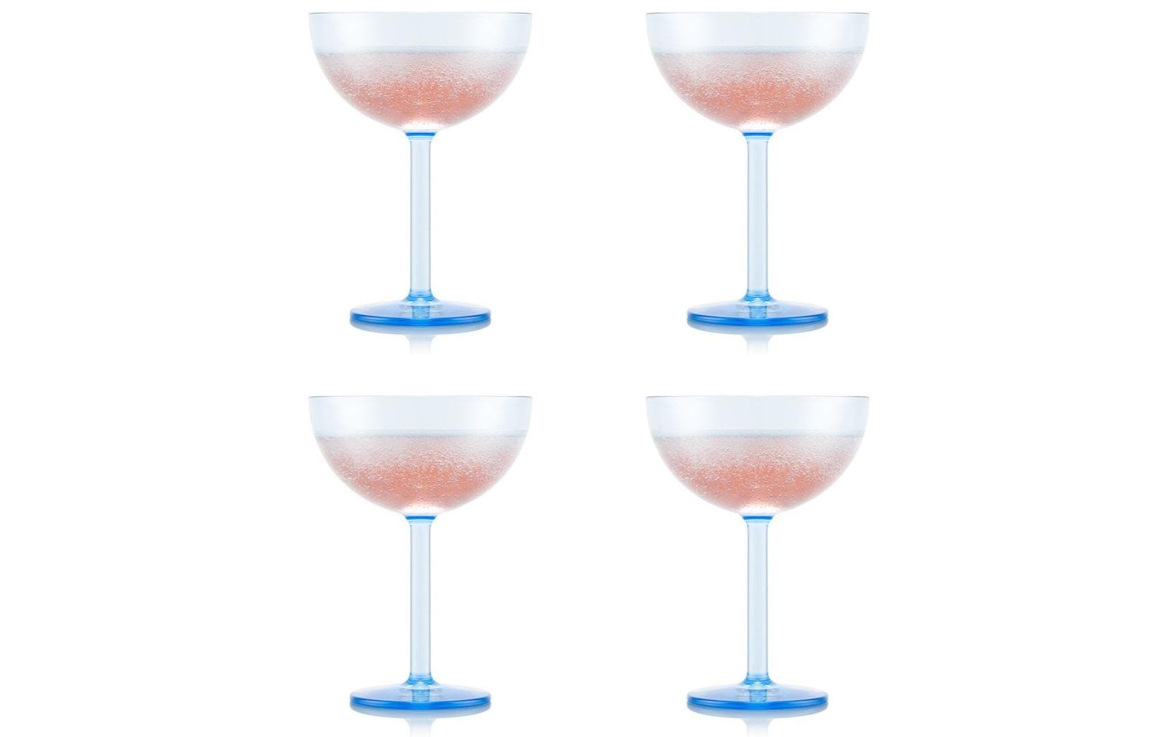 Bodum Outdoor-Champagnerglas Oktett 280 ml, Blau, 4 Stück
