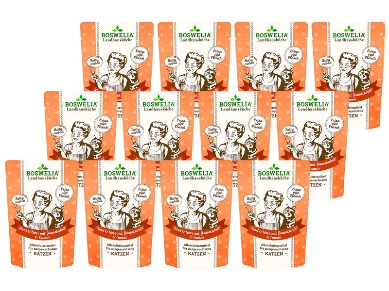 Betty's Landhausküche Nassfutter Rind & Herz mit Borretschöl, 12 x 100 g
