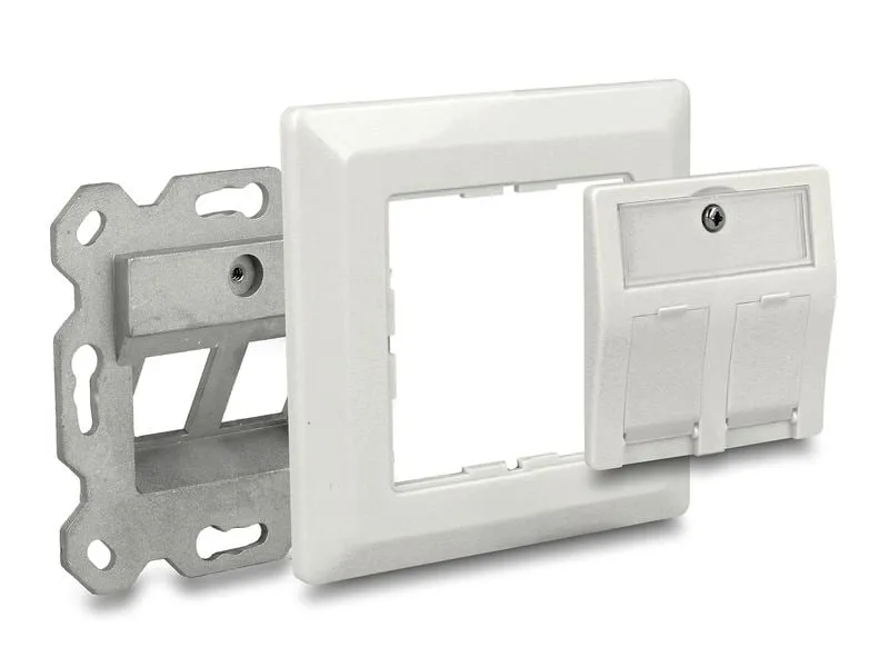 Delock Montageset Keystone 2 Port Anschlussdose