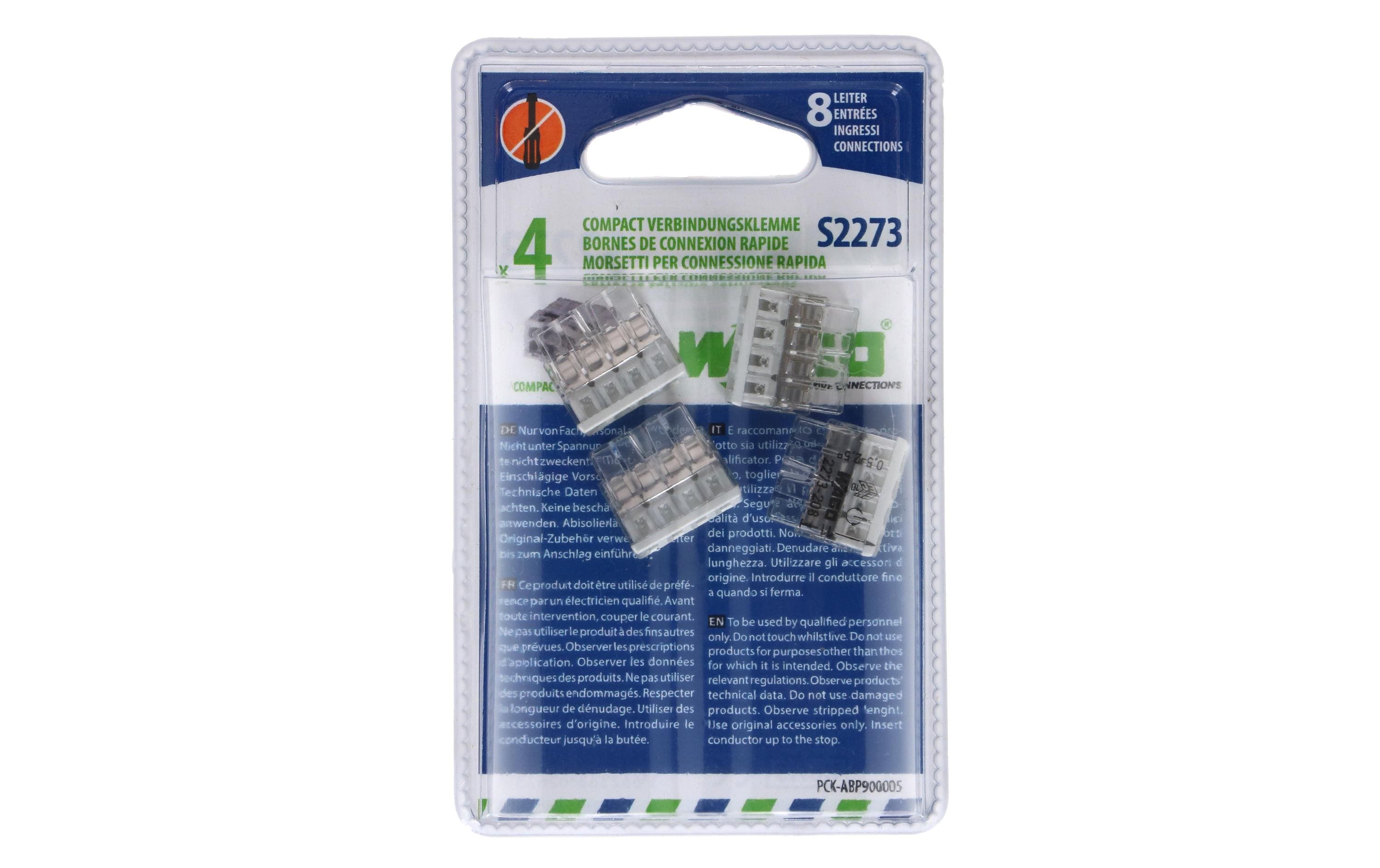 WAGO Steckklemme Contact COMPACT 8-fach, 4 Stück WAGO Steckklemme Contact COMPACT 8-fach, 4 Stück