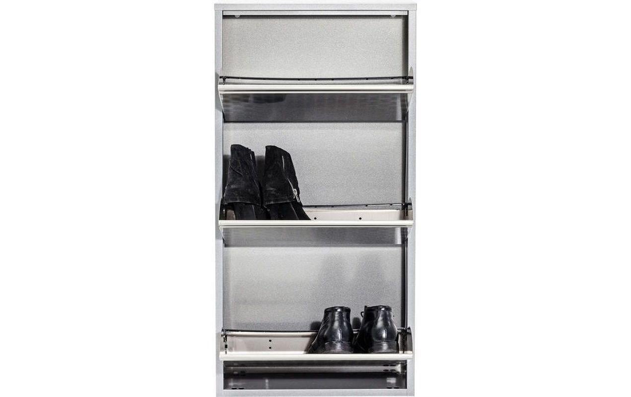 Kare Schuhschrank Caruso 100 x 50 cm, Silber