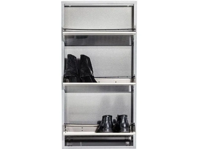 Kare Schuhschrank Caruso 100 x 50 cm, Silber