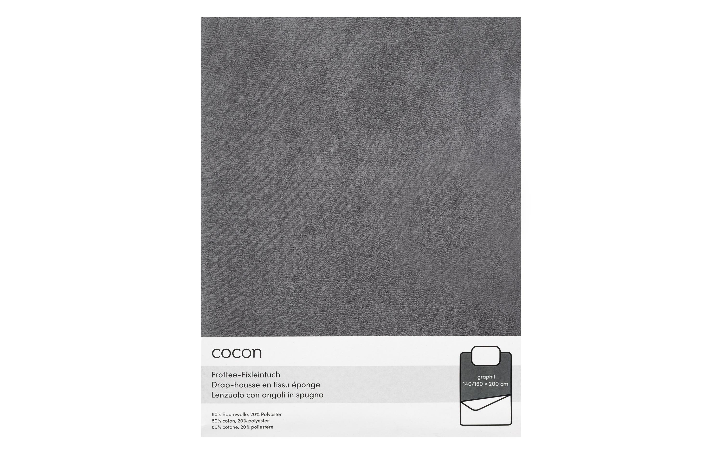 COCON Fixleintuch 140-160 x 200 cm, Graphit