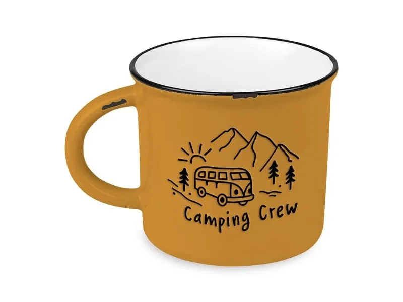 Grafik Werkstatt Vintage Becher Bergglück Camping Crew Grafik Werkstatt Vintage Becher Bergglück Camping Crew