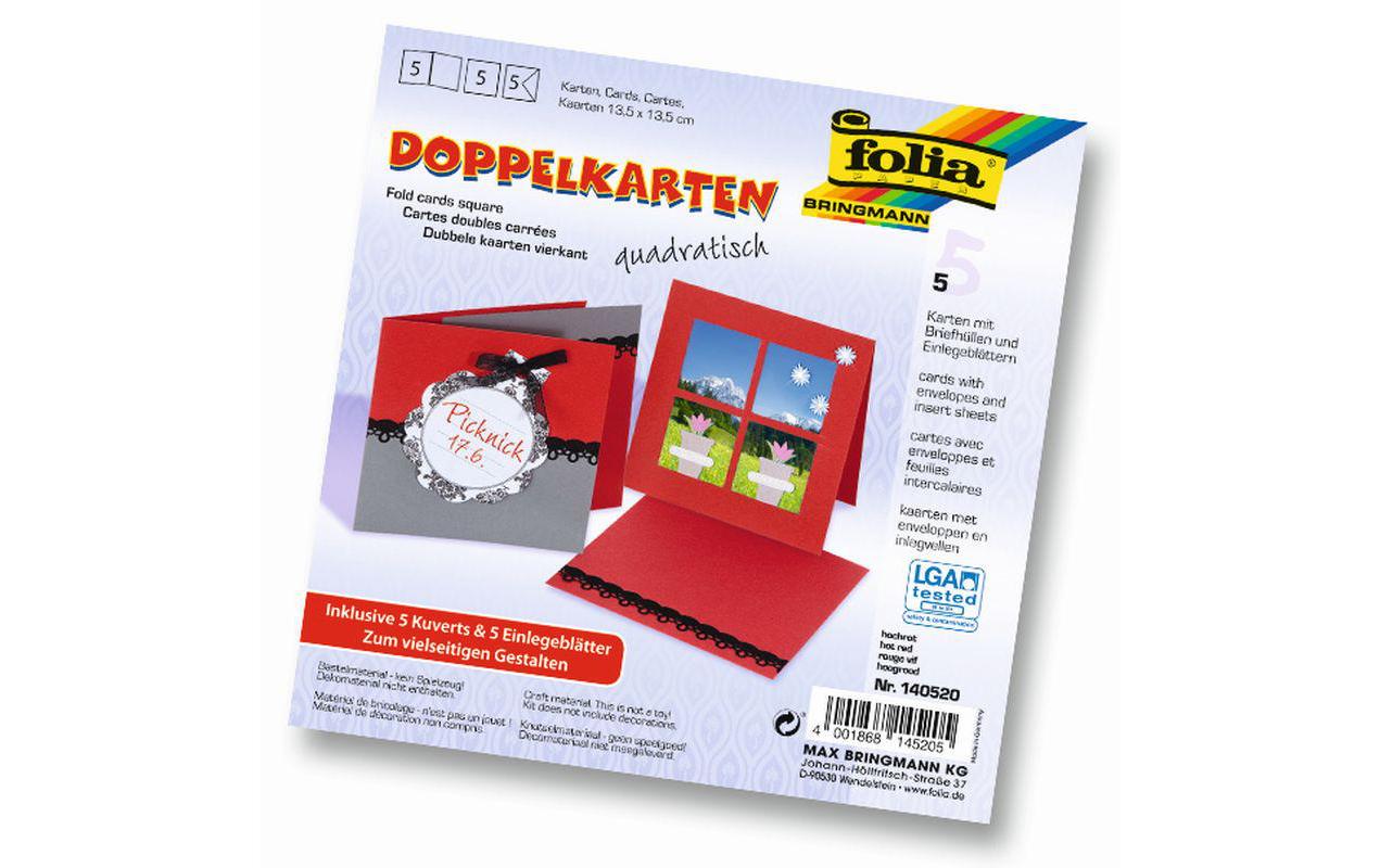 Folia Blankokarte 220 g/m² quadratisch Rot