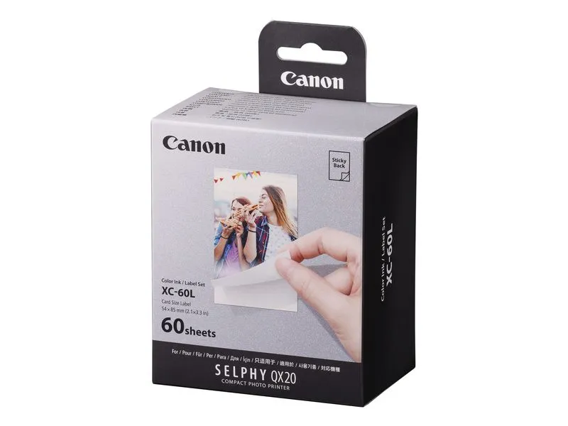 Canon Selphy XC-60 l glänzend selbstklebend 54 x 85.5 mm 60 Blatt Canon Selphy XC-60 l glänzend selbstklebend 54 x 85.5 mm 60 Blatt