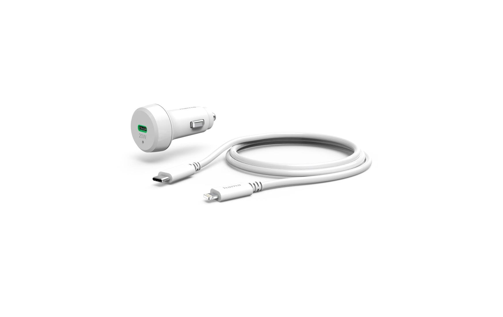 Hama Autoladegerät Car Charger Lightning 20 W Weiss