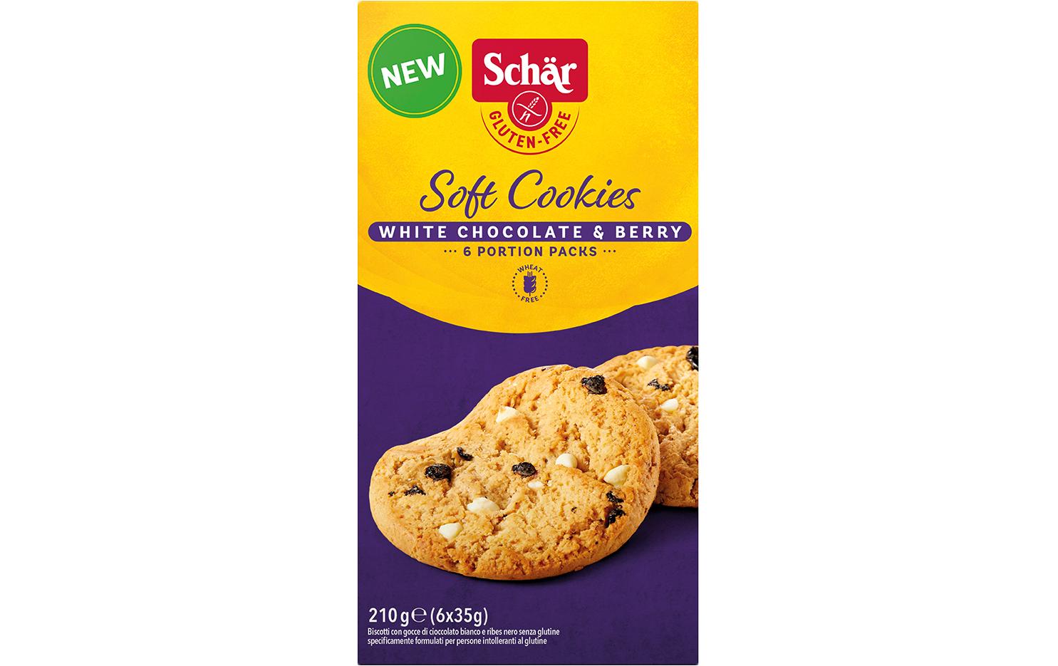 Dr.Schär Soft Cookies White Chocolate & Berry glutenfrei 210 g Dr.Schär Soft Cookies White Chocolate & Berry glutenfrei 210 g