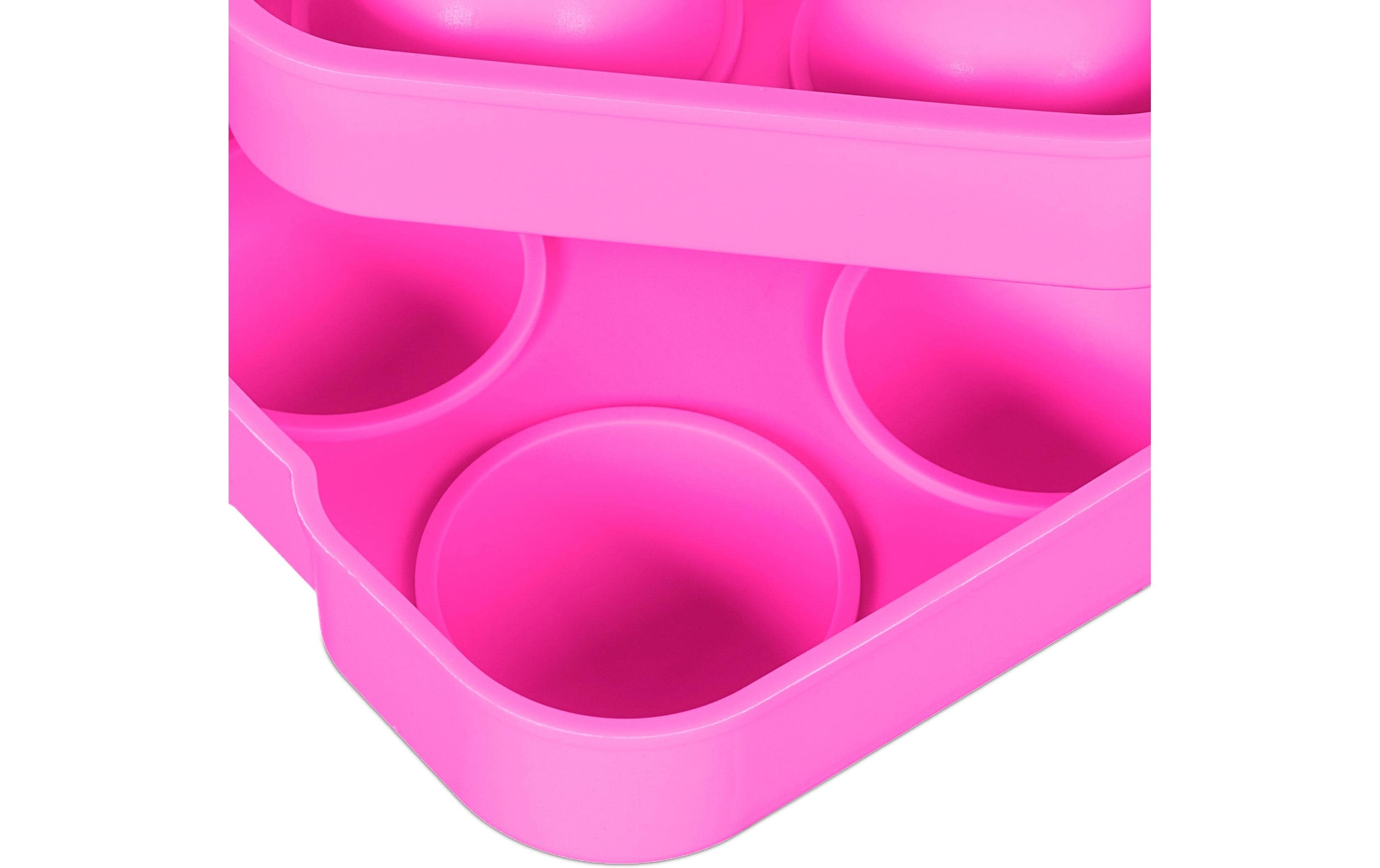 relaxdays Eiswürfelform Kugel 2 Stück, Pink