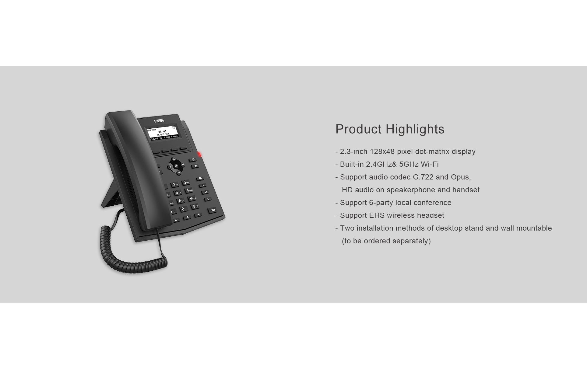 Fanvil Tischtelefon X301W Schwarz