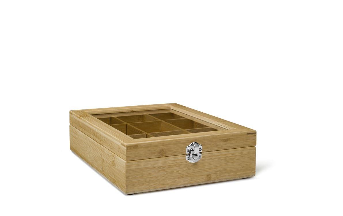 Bredemeijer Teebeutel-Box mit Fenster 9 Fächer, Braun