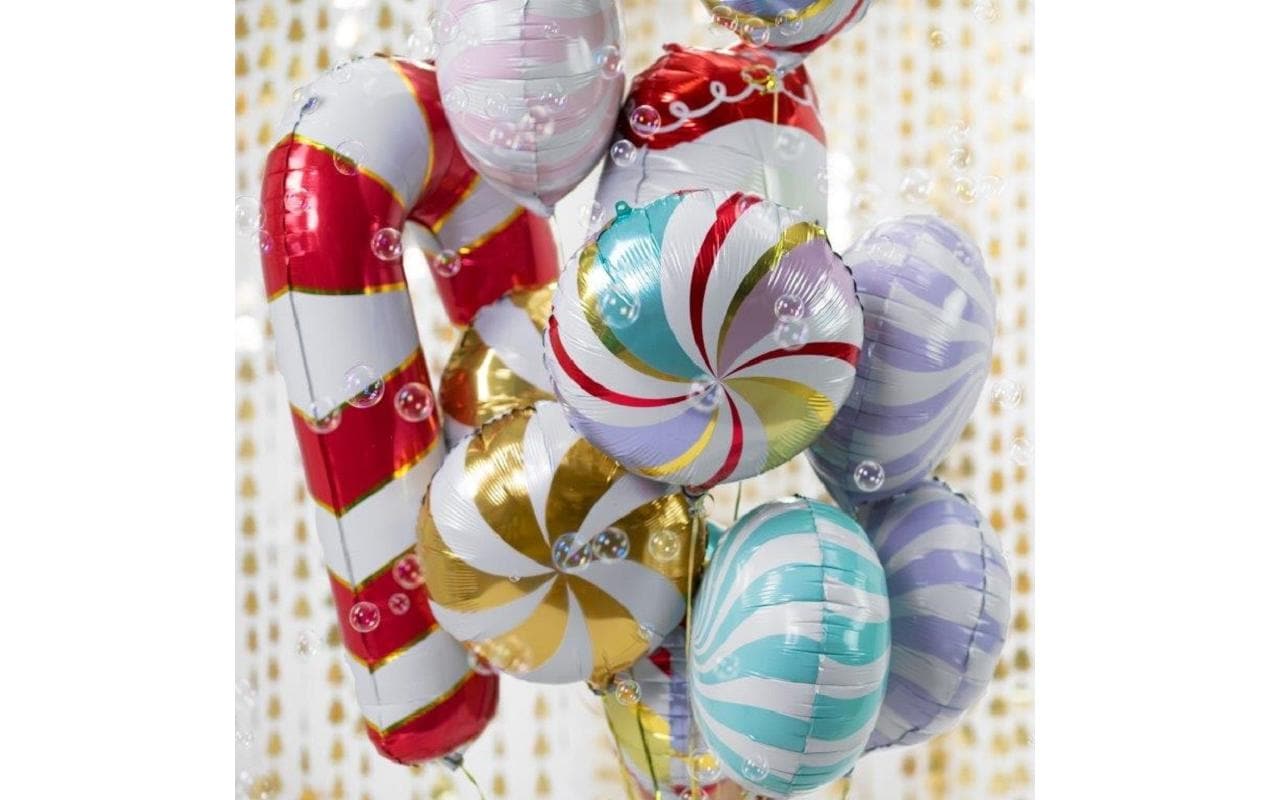 Partydeco Weihnachtsdeko Folienballon Zuckerstange 52 x 82 cm, 1 Stk.