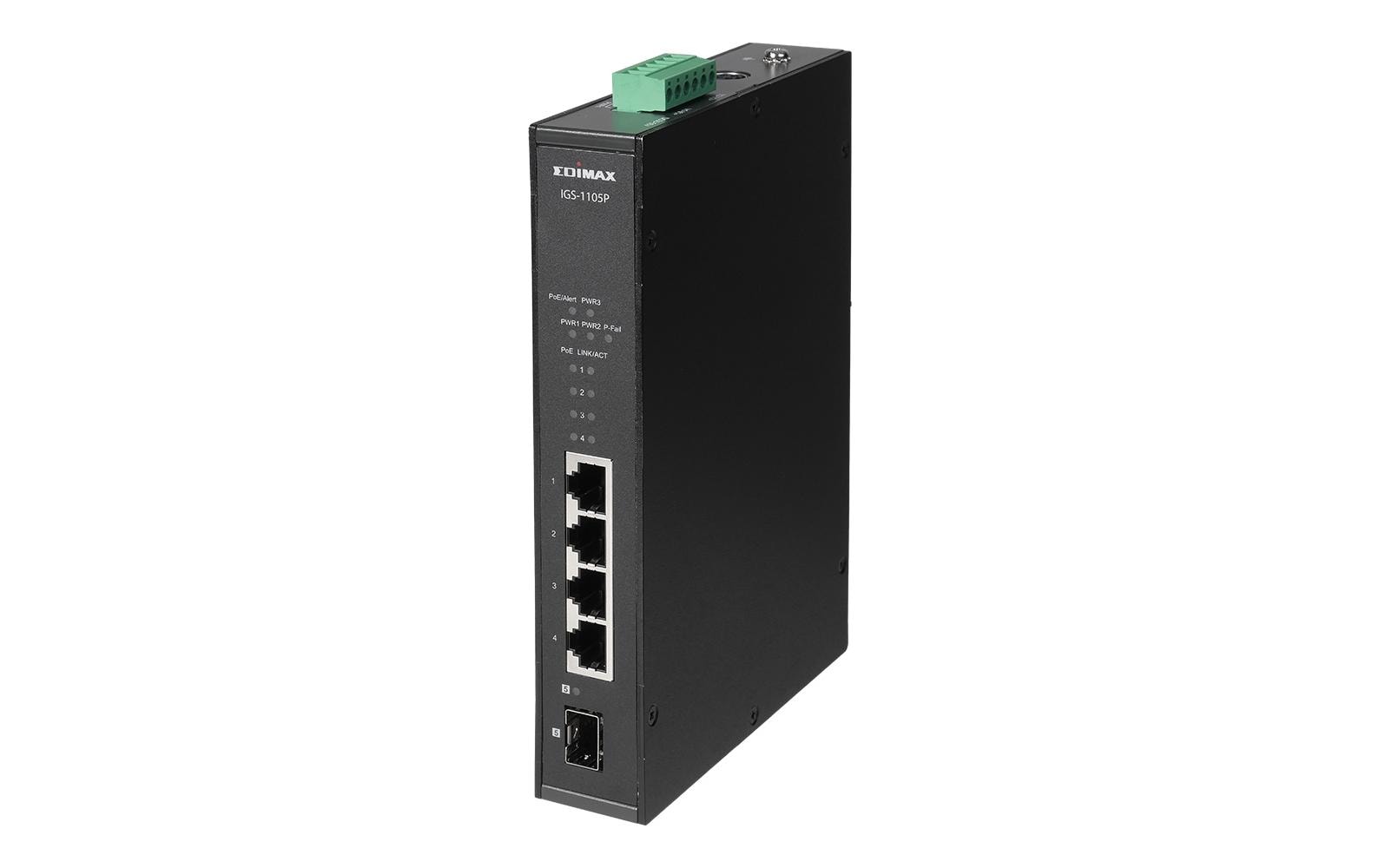Edimax Pro Rail PoE+ Switch IGS-1105P 5 Port