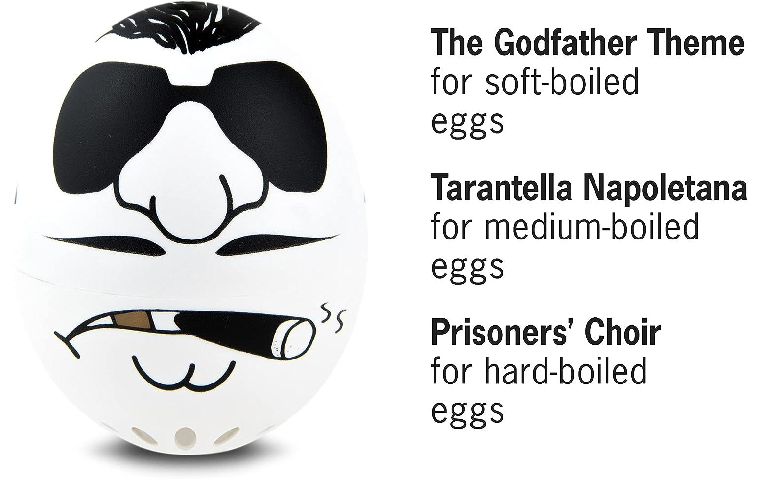 PiepEi Küchentimer Singende Eieruhr Mafia, Schwarz / Weiss