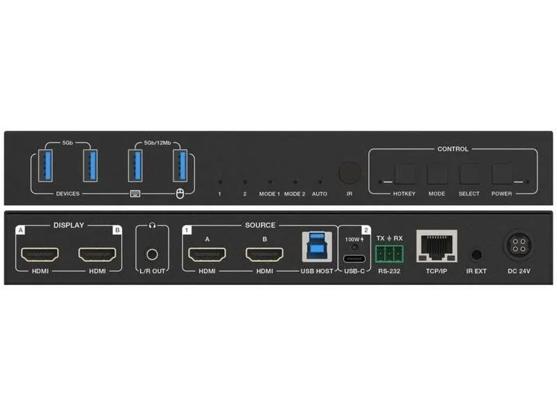 PureLink PureTools PT-SW-UH21DS-40G HDMI 2.1 Dual Screen KVM Switcher 8K 60 Hz