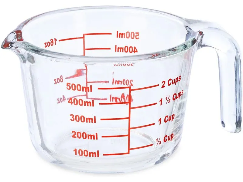 relaxdays Messbecher 500 ml, Rot/Transparent relaxdays Messbecher 500 ml, Rot/Transparent