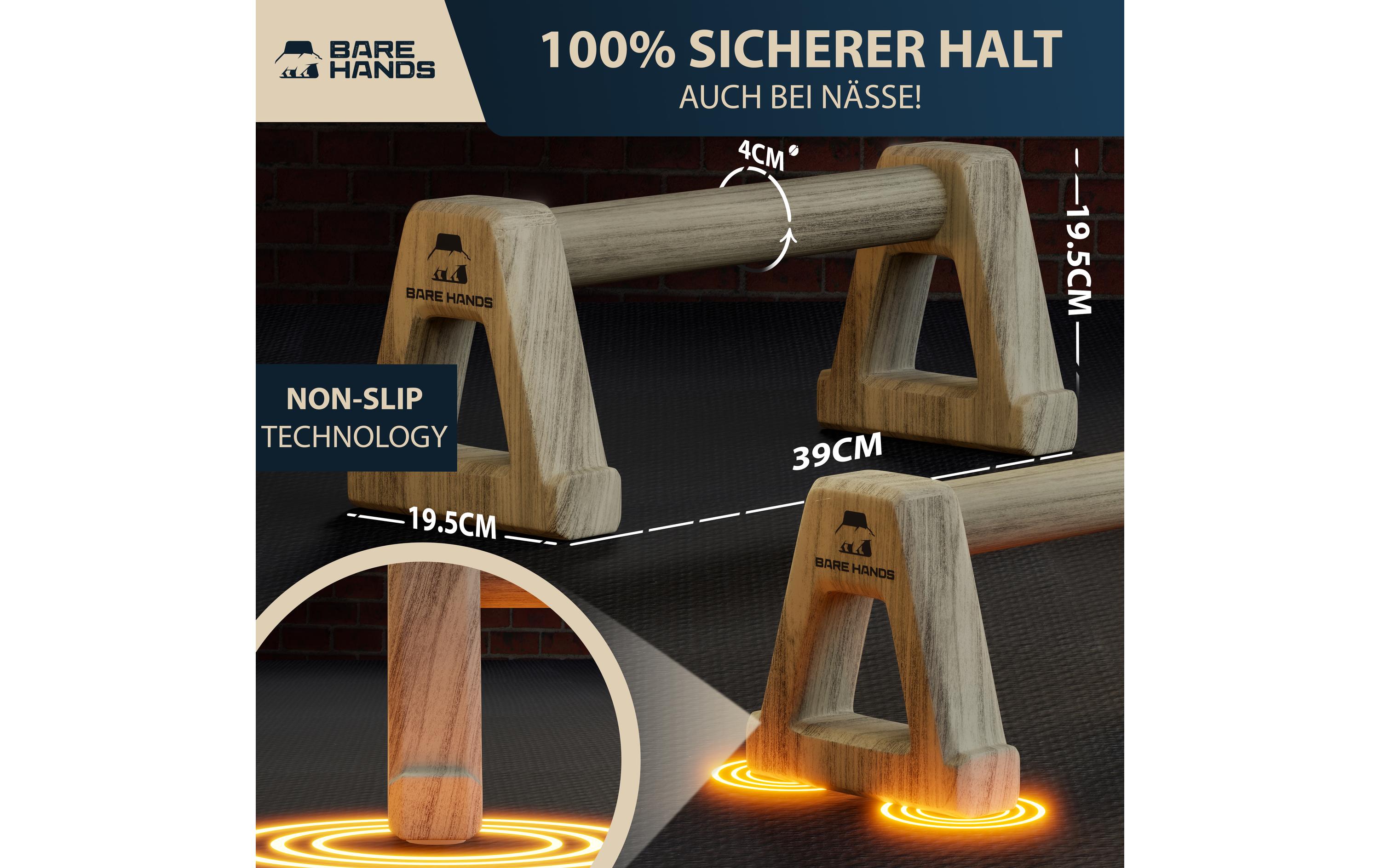 Bare Hands Liegestützgriffe Gr. XL