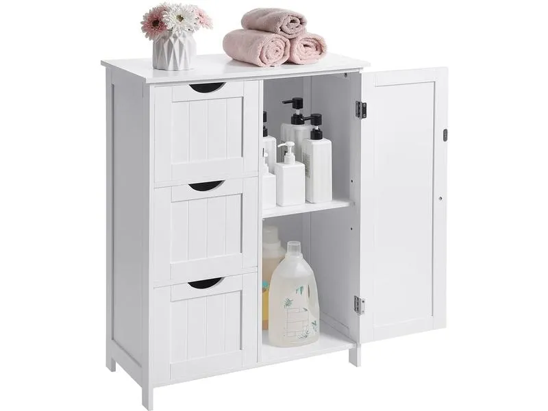 VASAGLE Kommode mit 3 Schubladen 60 x 81 cm, Weiss VASAGLE Kommode mit 3 Schubladen 60 x 81 cm, Weiss