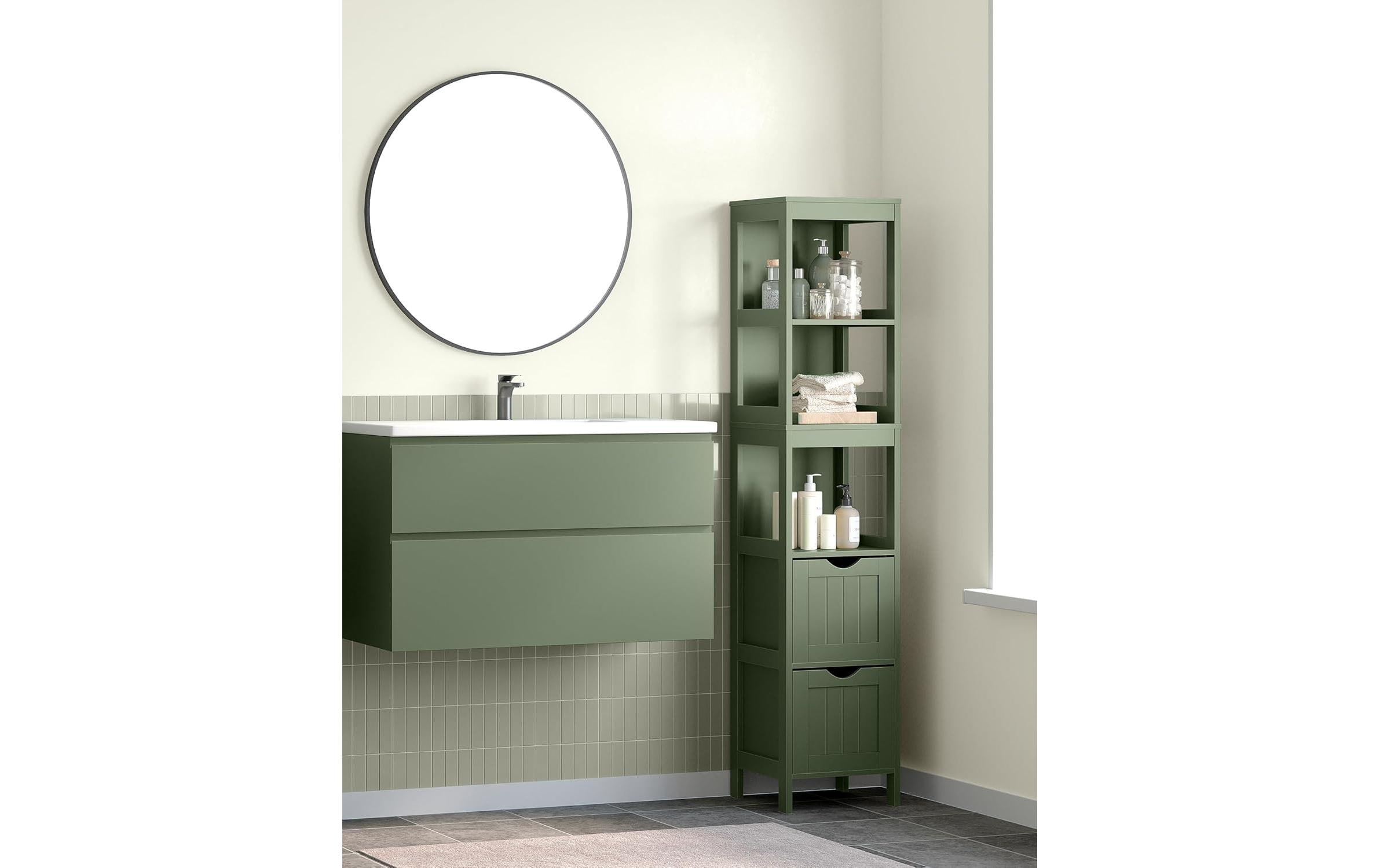 VASAGLE Kommode in Landhausstil 30 x 141.5 cm, Grün