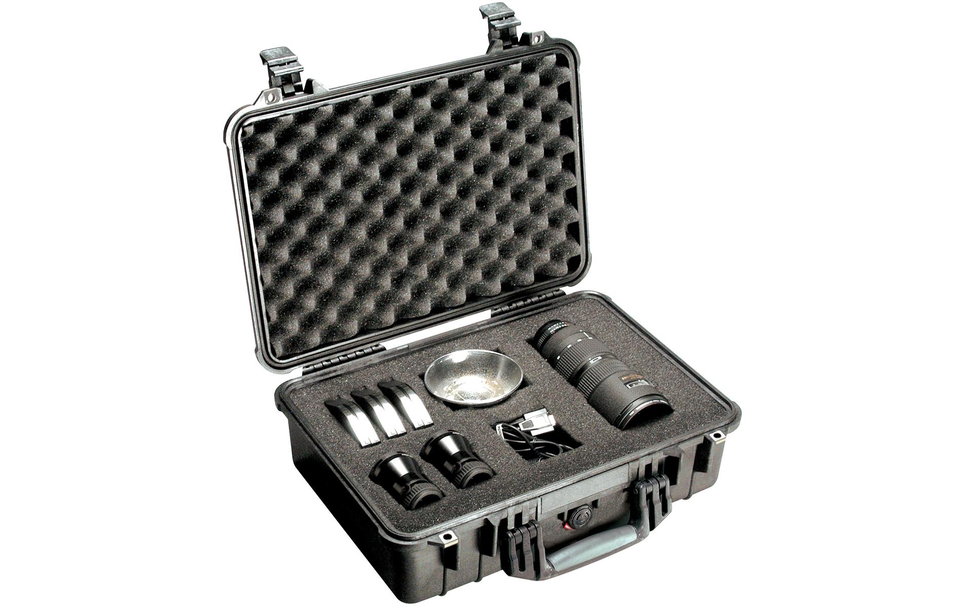 Peli Schutzkoffer 1500 mit Schaumstoffeinlage, Schwarz Peli Schutzkoffer 1500 mit Schaumstoffeinlage, Schwarz