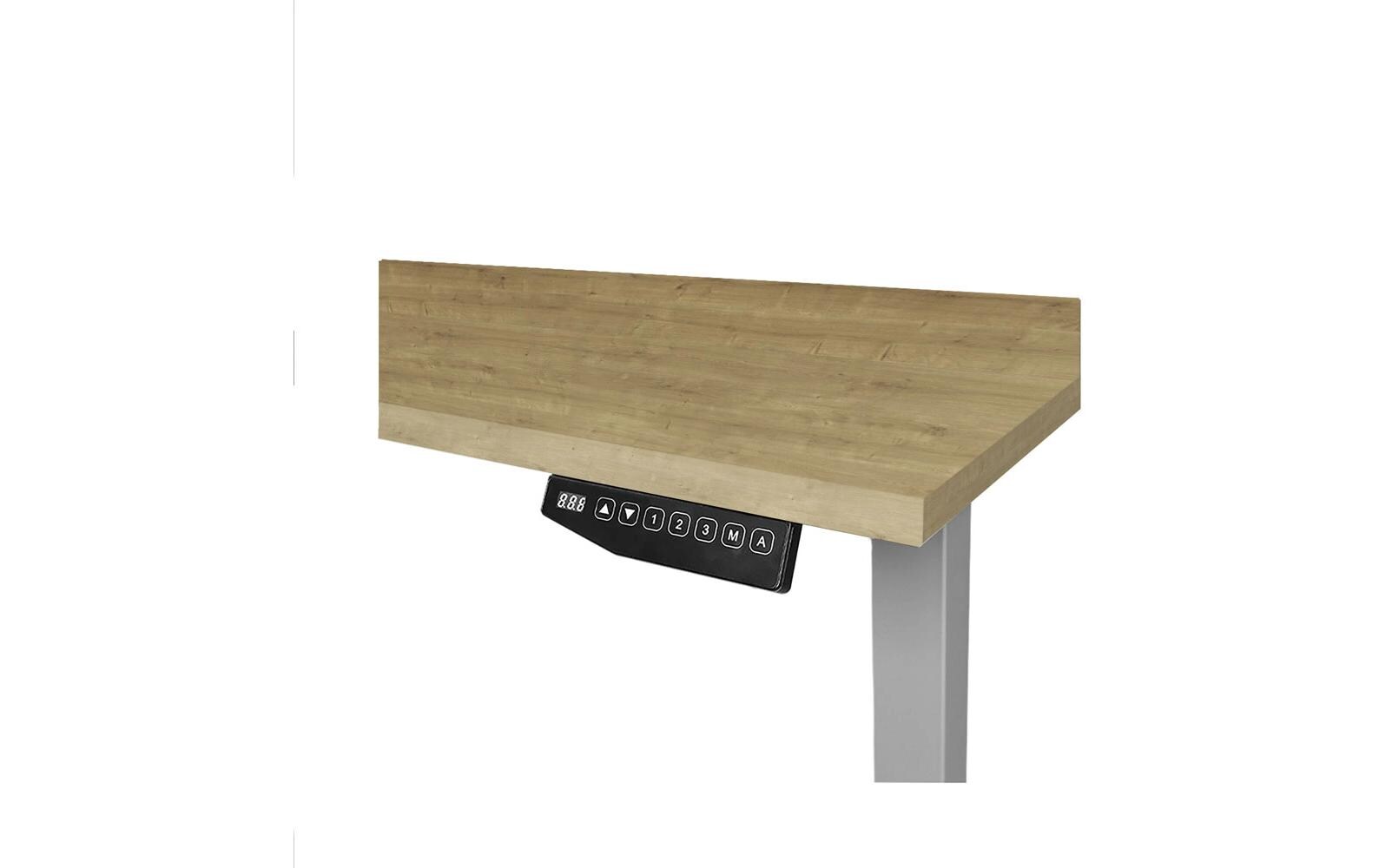 Contini höhenverstellbarer Bürotisch 1.4 x 0.8 m, Eiche/Dunkelgrau