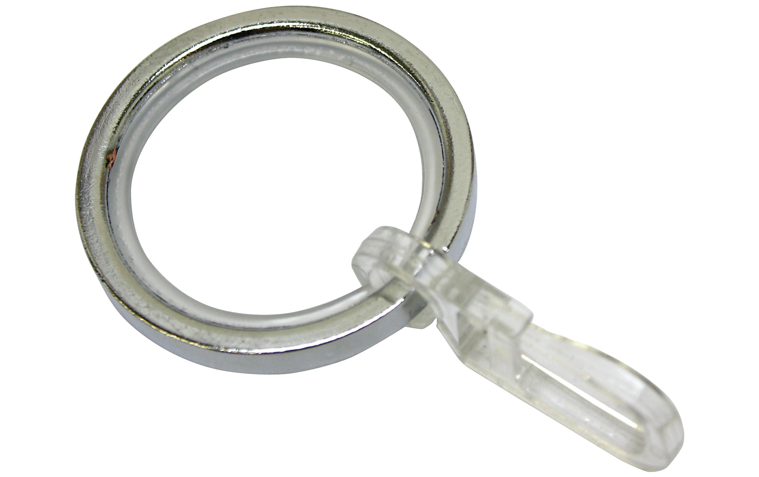 Gardinia Vorhangring mit Gleiteinlage Chrom, 10 Stück