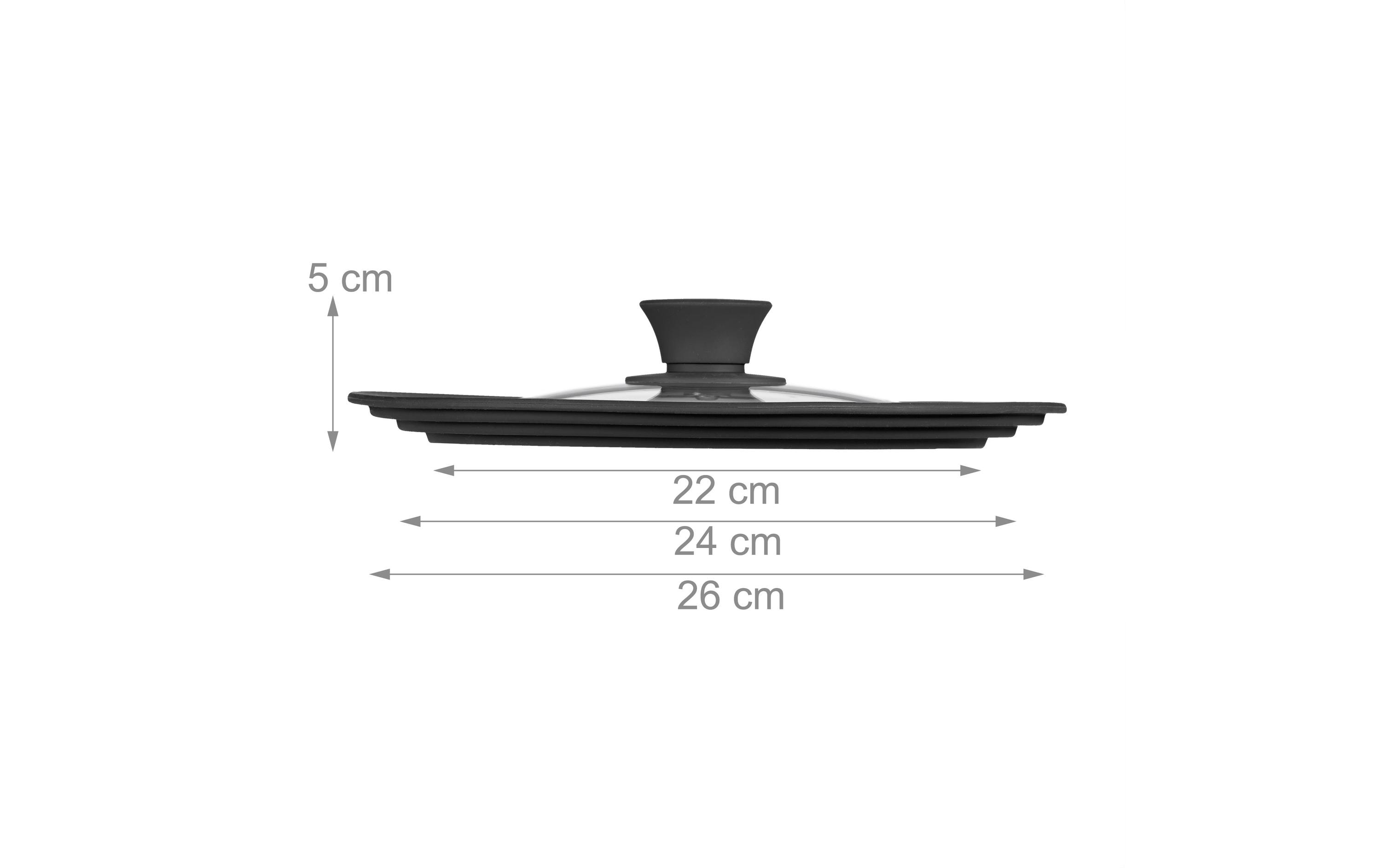 relaxdays Topfdeckel 22-26 cm, Schwarz