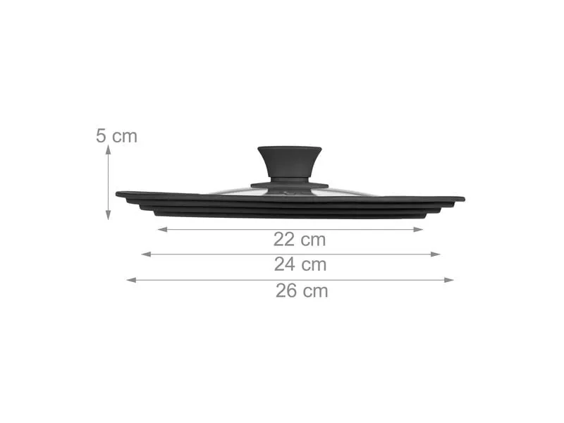 relaxdays Topfdeckel 22-26 cm, Schwarz