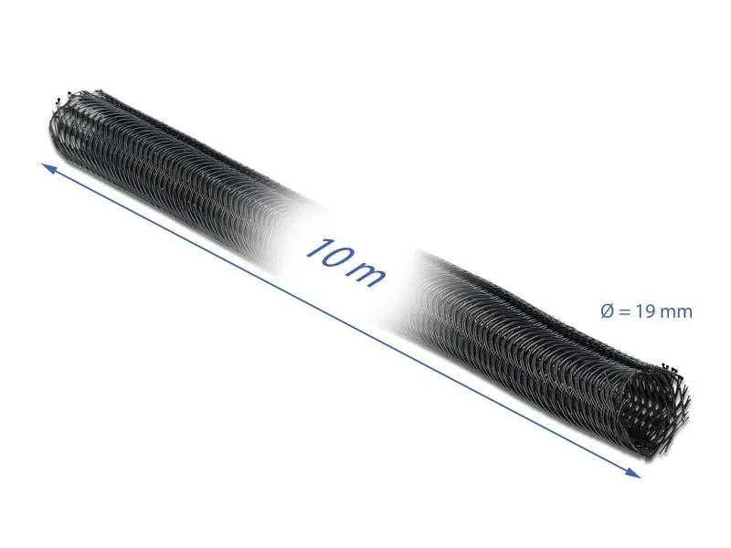 Delock Kabelschlauch 10mx19mm selbstschliessend Schwarz Delock Kabelschlauch 10mx19mm selbstschliessend Schwarz