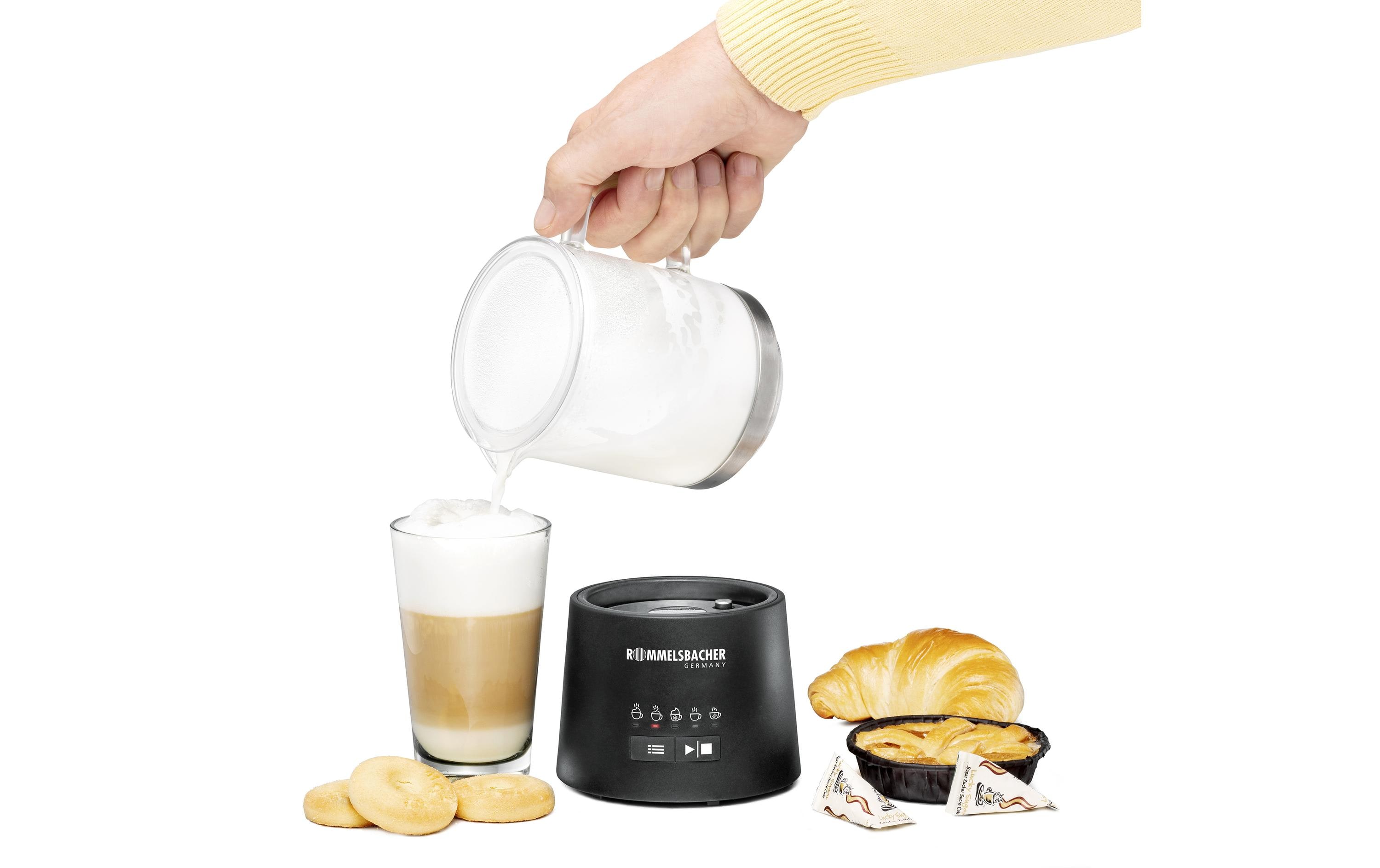 Rommelsbacher Milchschäumer MS625, Schwarz/Transparent