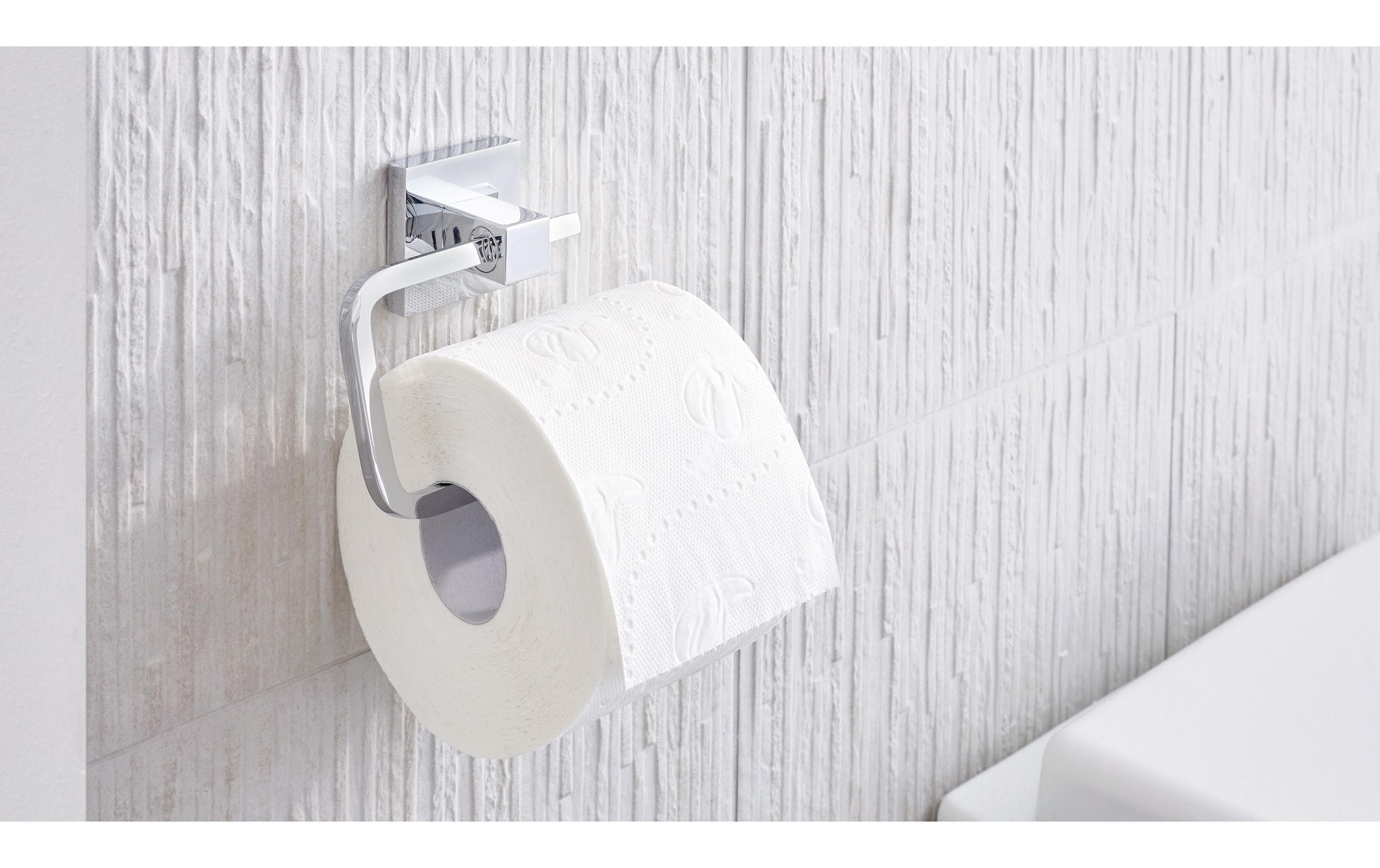 tesa Toilettenpapierhalter ohne Deckel, Deluxxe, Silber