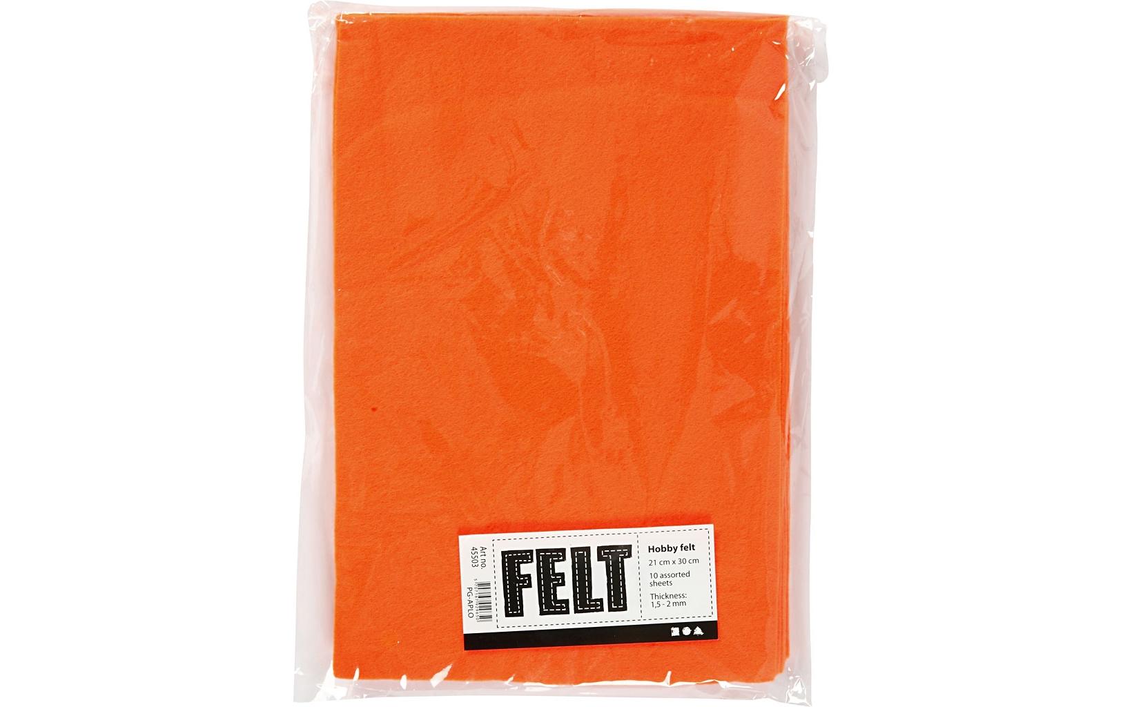 Creativ Company Bastelfilz 1.5 - 2 mm, A4, 10 Blatt, Orange Creativ Company Bastelfilz 1.5 - 2 mm, A4, 10 Blatt, Orange