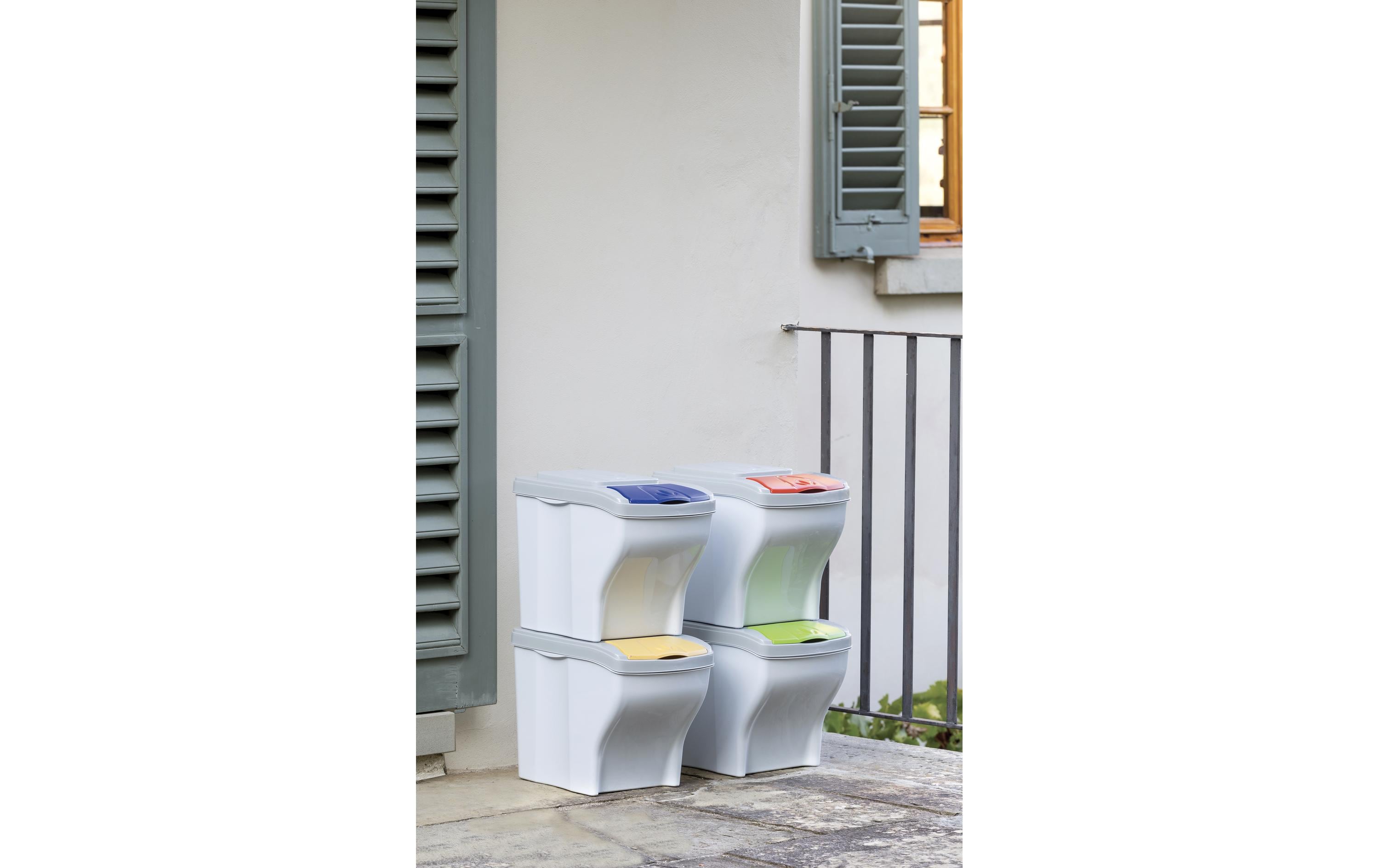 Edi Baur Mülltrennsystem Poker 4 x 20 l 80 l, Mehrfarbig