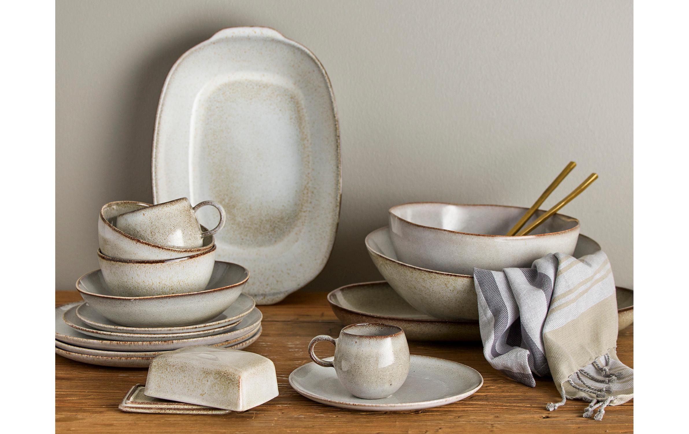 Bloomingville Speiseteller Sandrine 12-teilig, Nature