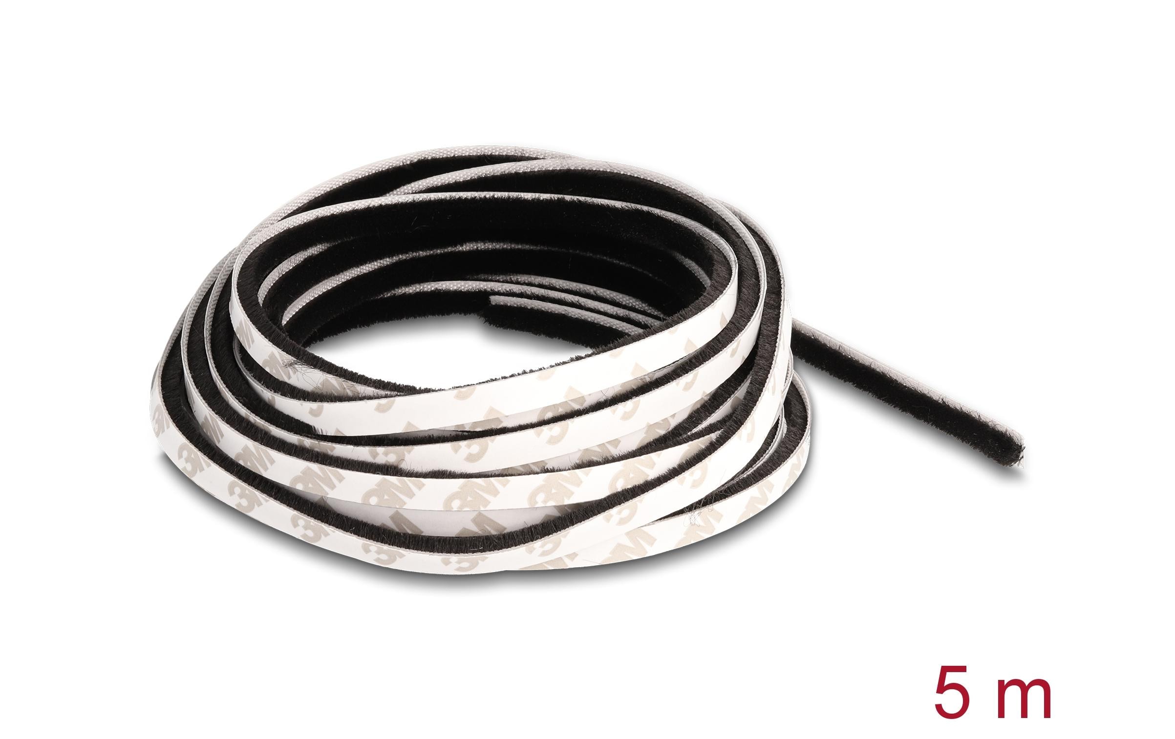 Delock Bürstenstreifen selbstklebend schwarz, 5mm - 5m Delock Bürstenstreifen selbstklebend schwarz, 5mm - 5m